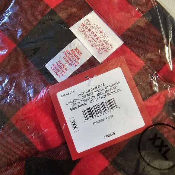 Men's XXL Red Buffalo Check Soft Flannel 2 Piece Pajama Set, NWT - Picture 5 of 6